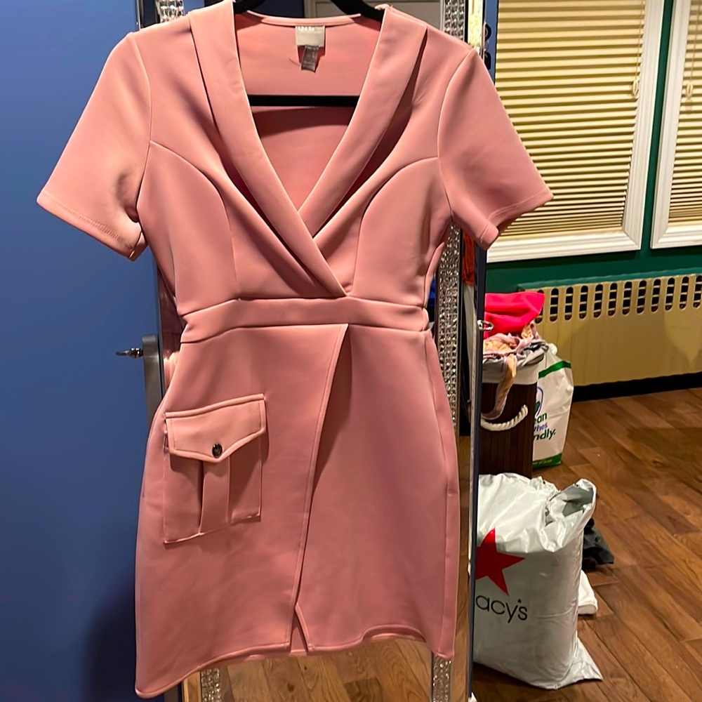 ASOS light pink wrap dress